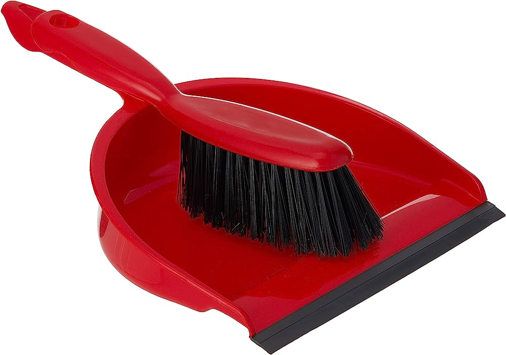 RED DUST PAN & SOFT BRUSH