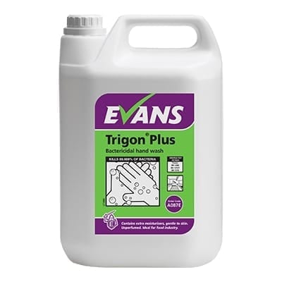 Evans Trigon Plus antibacterial hand soap per 5 litre bottle