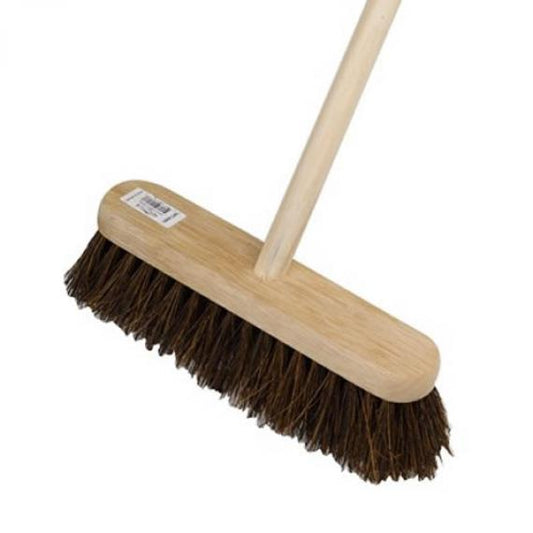 12” Stiff Bassine Broom Complete with Head and Handle