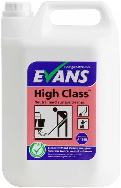 Evans High Class general purpose cleaner per 5 litre bottle