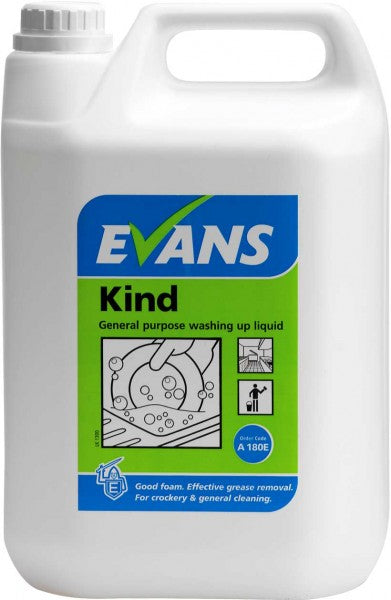 Evans Kind superior washing up liquid per 5 litre bottle