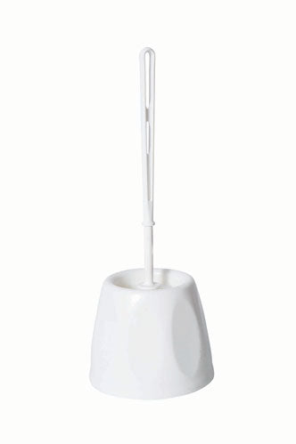 WHITE TOILET BRUSH & HOLDER (OPEN)