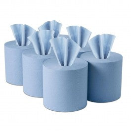 Blue Centre Feed Rolls 2ply pack of 6